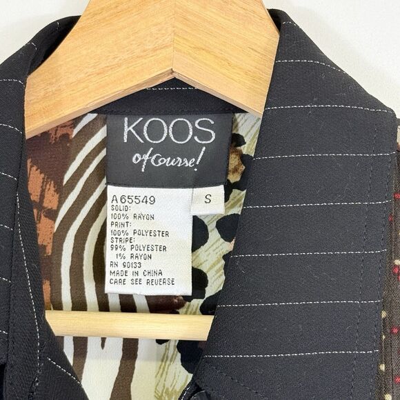 Koos‎ Of Course! Vintage Stripe Animal Print Long Sleeve Shirt Top Women's Small - Picture 8 of 8